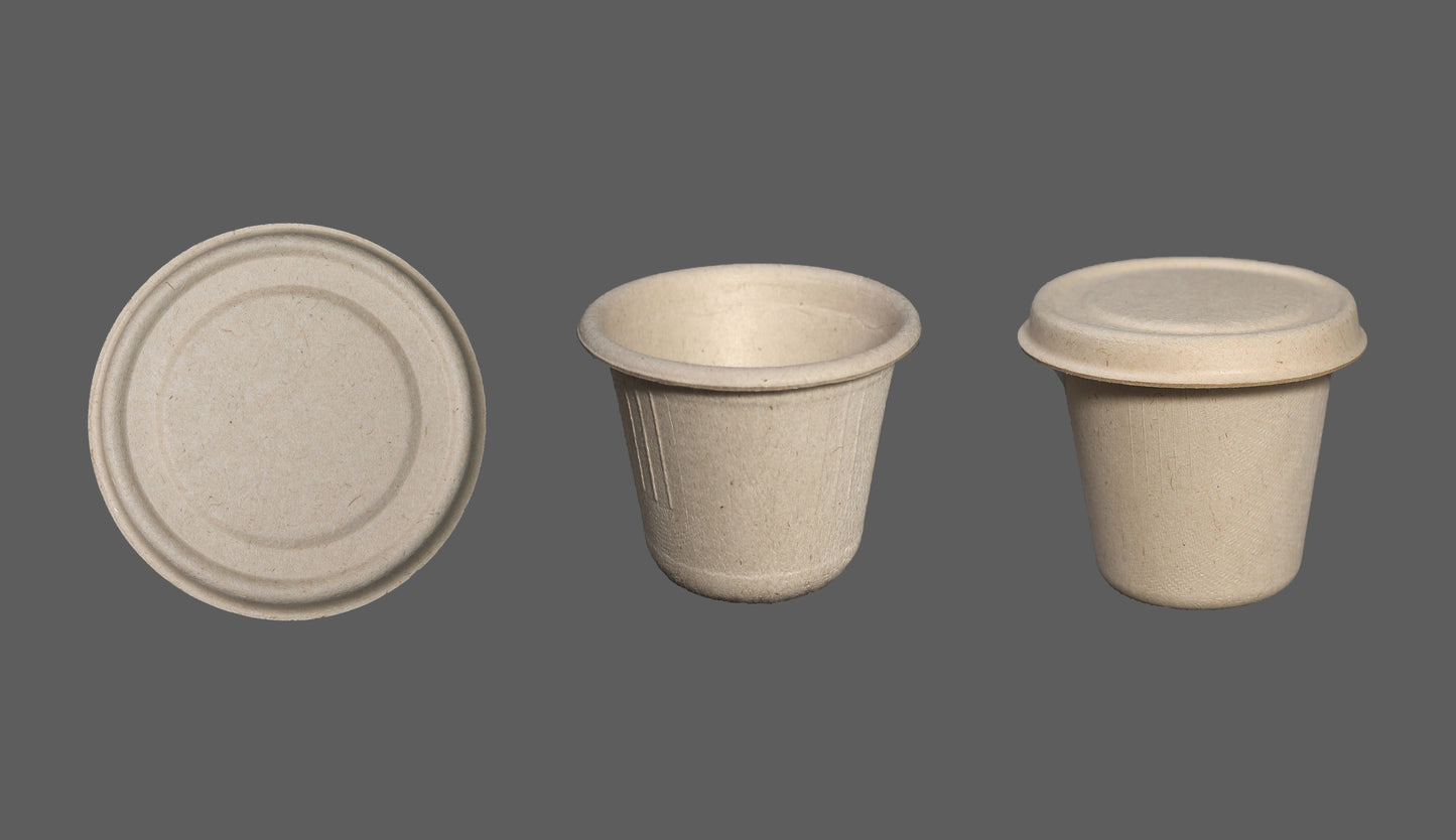 6.5 OZ CUP NATURAL COLOR-Compostable Sugarcane Paper Cups ( lid not include)