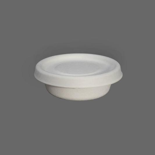 1 OZ CUP WHITE-Disposable Biodegradable Bagasse Fiber sauce cups 2000pcs(lid not include)
