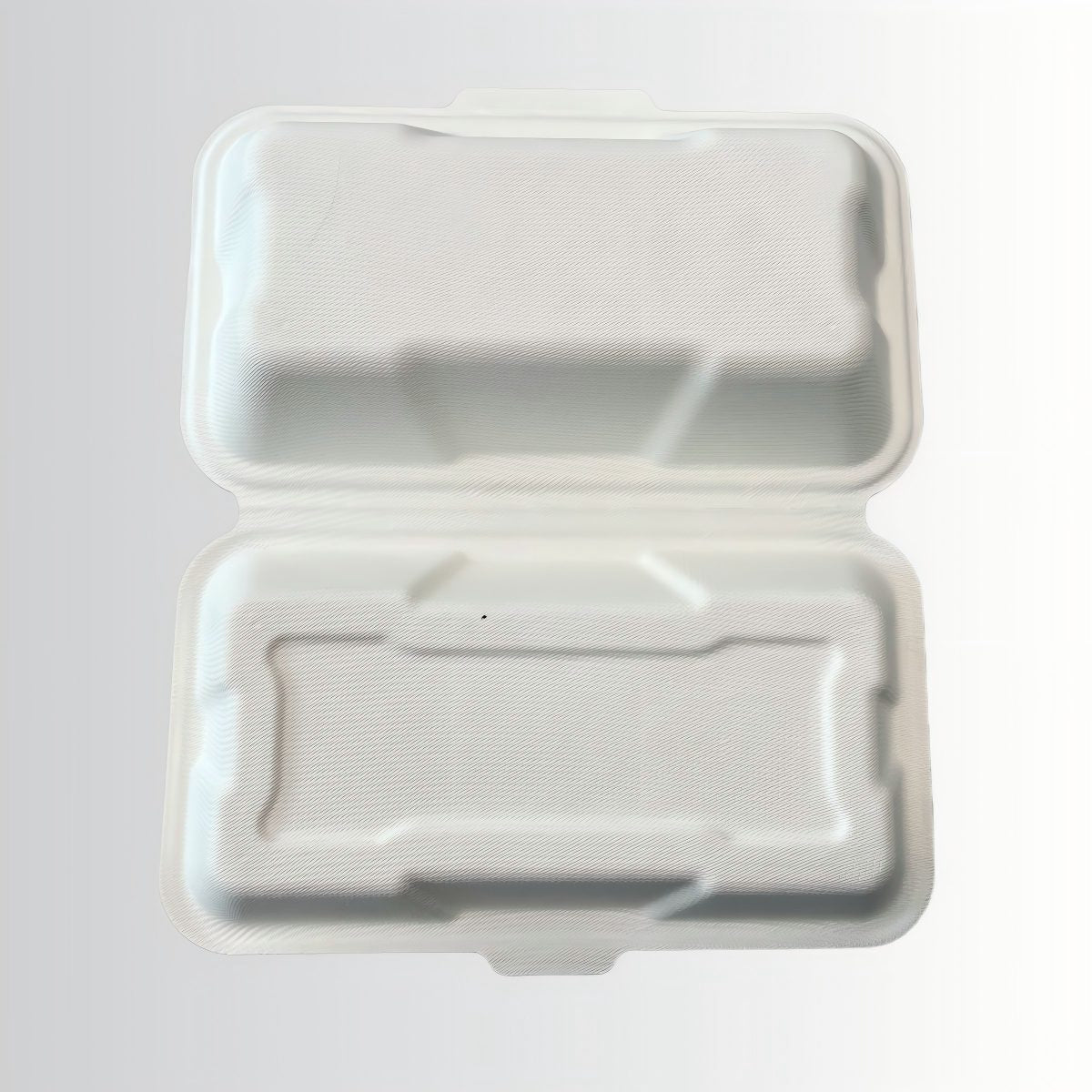 Biodegradable Compostable Disposable Lunch Box Hinged Clamshell Bagasse Pulp Paper Eco-Friendly Food Container
