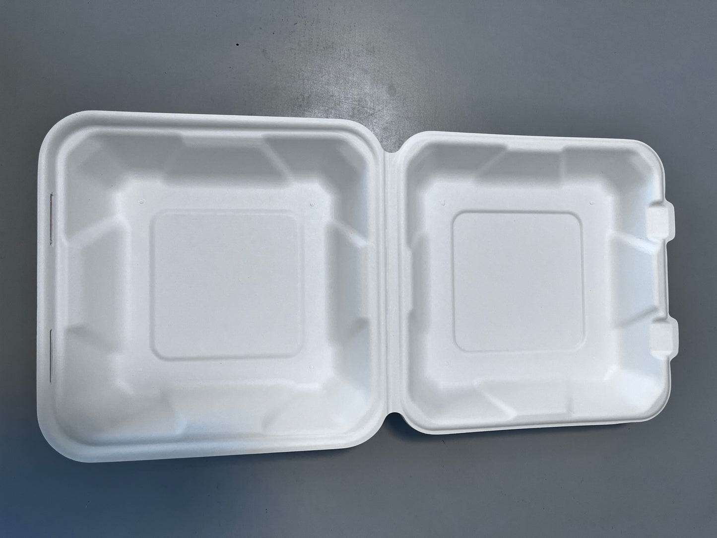 900ml Clamshell Disposable Bagasse Tableware Biodegradable Packaging for Food