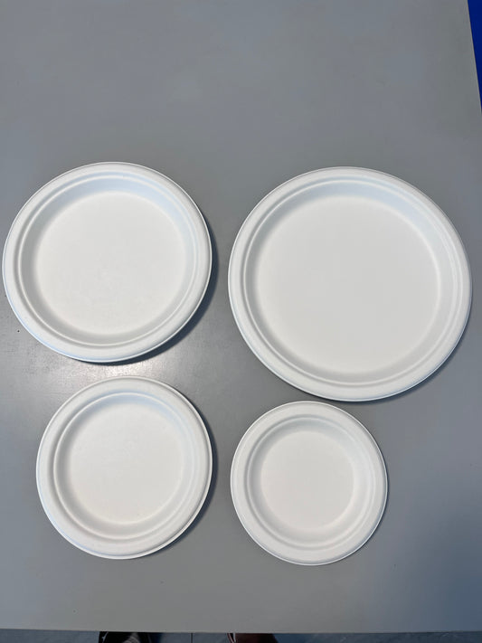 6.75 Inch Biodegradable Banana Disposable Party Plates Heat Resistant Compostable Utensils Eco-Friendly Dinnerware Tableware