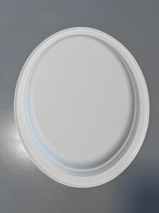 Biodegradable Disposable Oval Plate Sugarcane Bagasse Paper Tableware For Parties Biodegradable Disposable Food Plate
