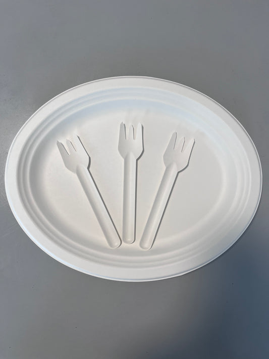 Paper Fork Bagasse Biodegradable Cutlery for Camping