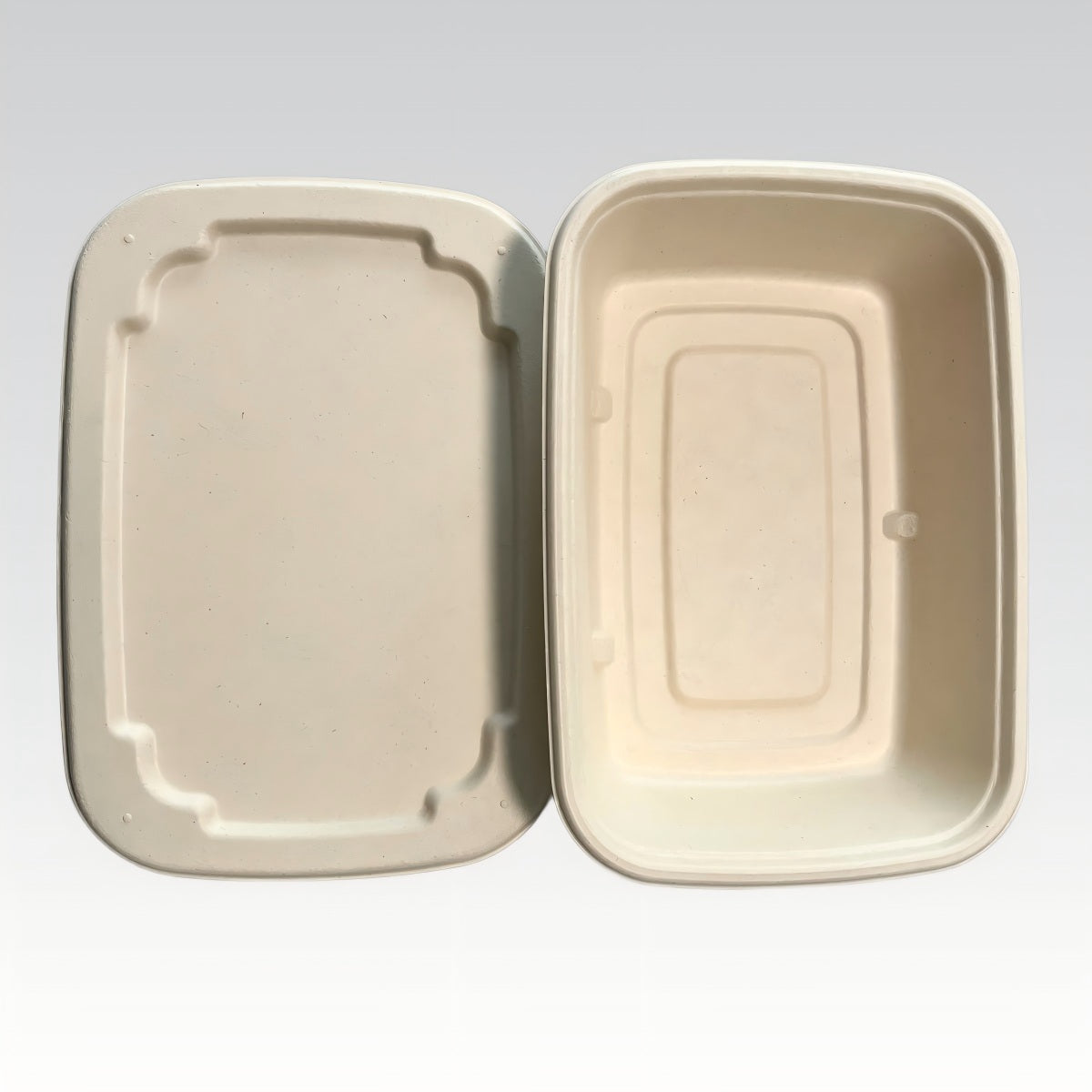 Rectangle Disposable 790ml Sugarcane Bagasse Disposable Food Container with Lid