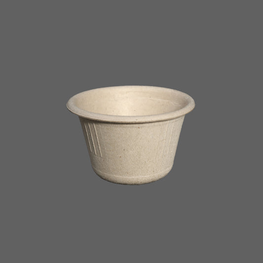 4 OZ CUP NATURAL COLOR-Compostable Bagasse Fiber Souffle Snack Paper Cups (lid not include)