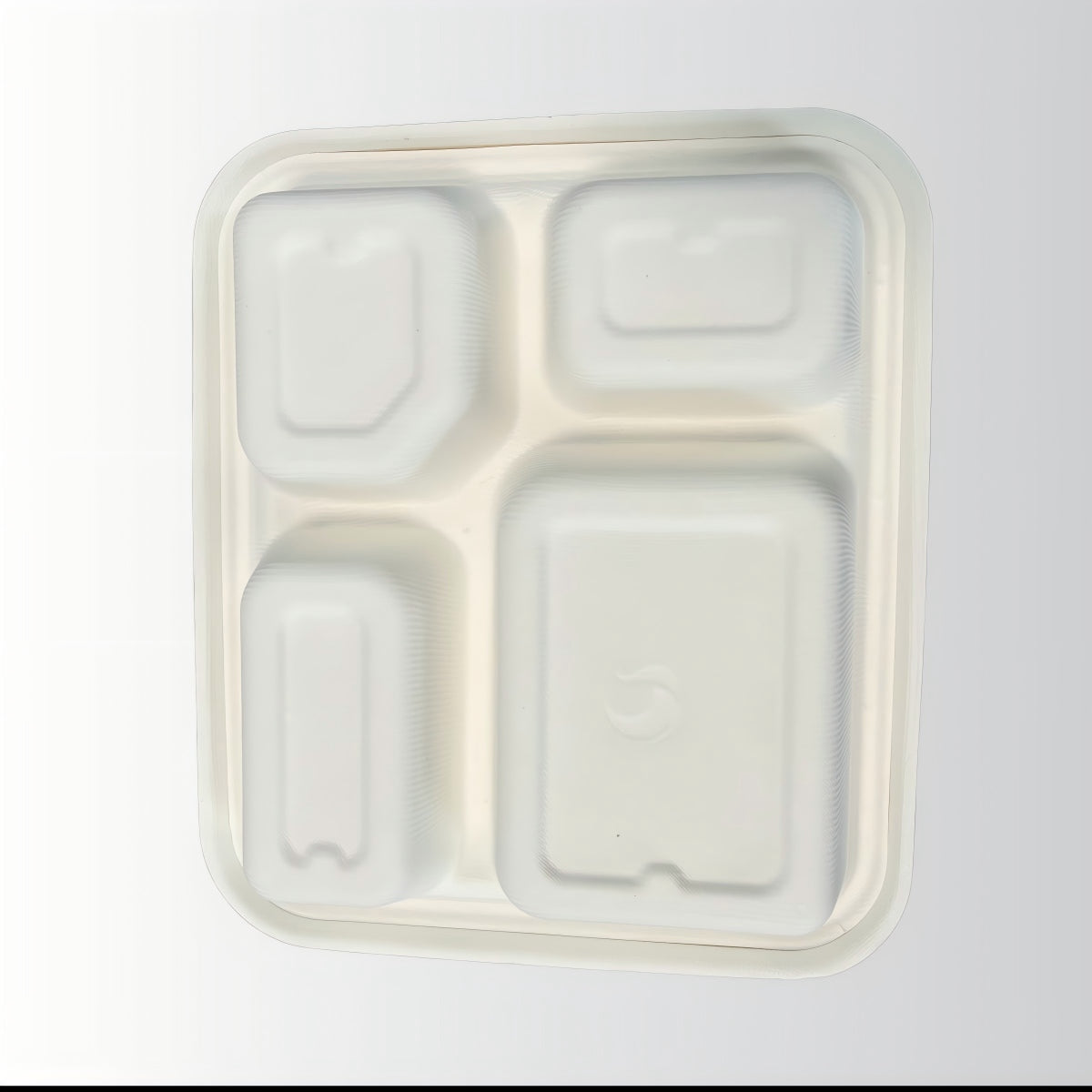 OEM Service Custom Compostable Sugarcane Bagasse 4-Compartment Food Trays Deep