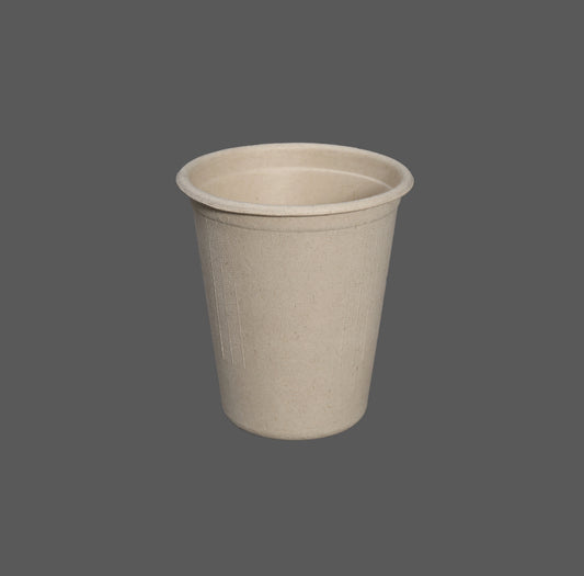8 OZ CUP NATURAL COLOR-Disposable Biodegradable Bagasse Fiber Coffee Cups (lid not include)