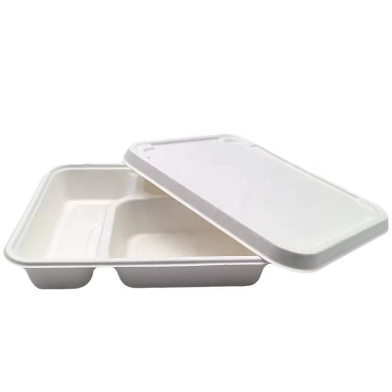 Environmentally Friendly Three or Four-compartment Pulp Lunch Lid Is Suitable for Supermarkets and Restaurants