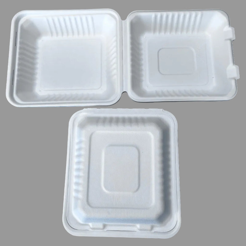 Compostable Biodegradable Packing 1200ml Disposable Bagasse Buger Pulp Paper Box