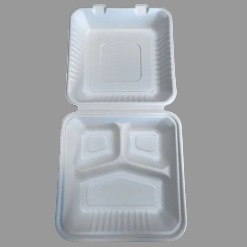 Biodegradable Sugarcane Bagasse Food Container 1300ml Disposable Food Paper Lunch Boxes