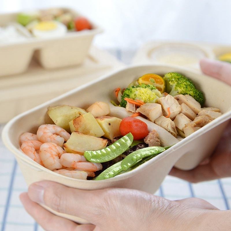 Universal Eco-Friendly Bagasse Cover Microwave Safe Accessory Perfect Fit for 850ml Food Containers Lid