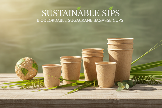 sustainable sugarcane bagasse cups