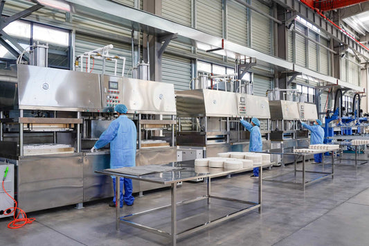 Factory trimming workshop for bagasse product