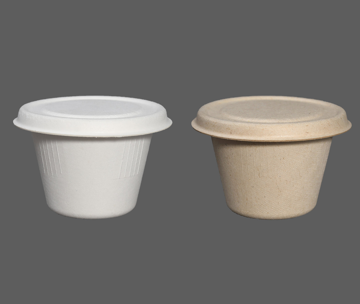 2 Oz Disposable Biodegradable Sugarcane Sauce Pots Bagasse Pulp Sauce Bowls