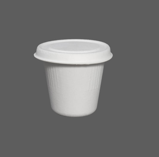 6.5 OZ CUP WHITE-Disposable Biodegradable Bagasse Fiber Coffee Cups