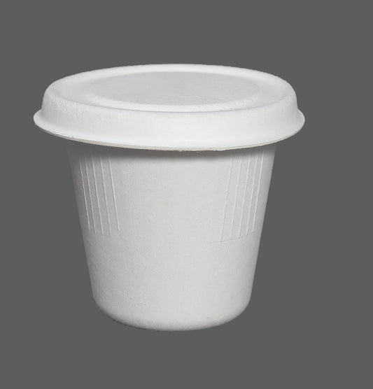 6.5oz Cup (White Colour)Disposable Bagasse Fiber Cups (Excluding the lid)