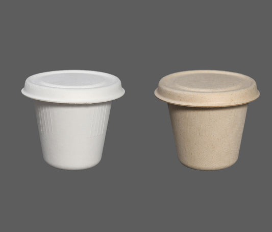 6.5 OZ CUP-Disposable Biodegradable Bagasse Fiber coffee cups(Natural/White Color)