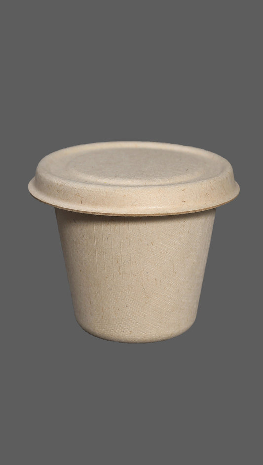 6.5oz Cup (Natural Colour)Disposable Bagasse Fiber Cups （Excluding the lid）
