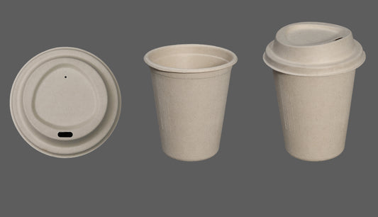12 OZ Cup Natural Colour-Disposable Biodegradable Bagasse Fiber Paper Coffee Cup