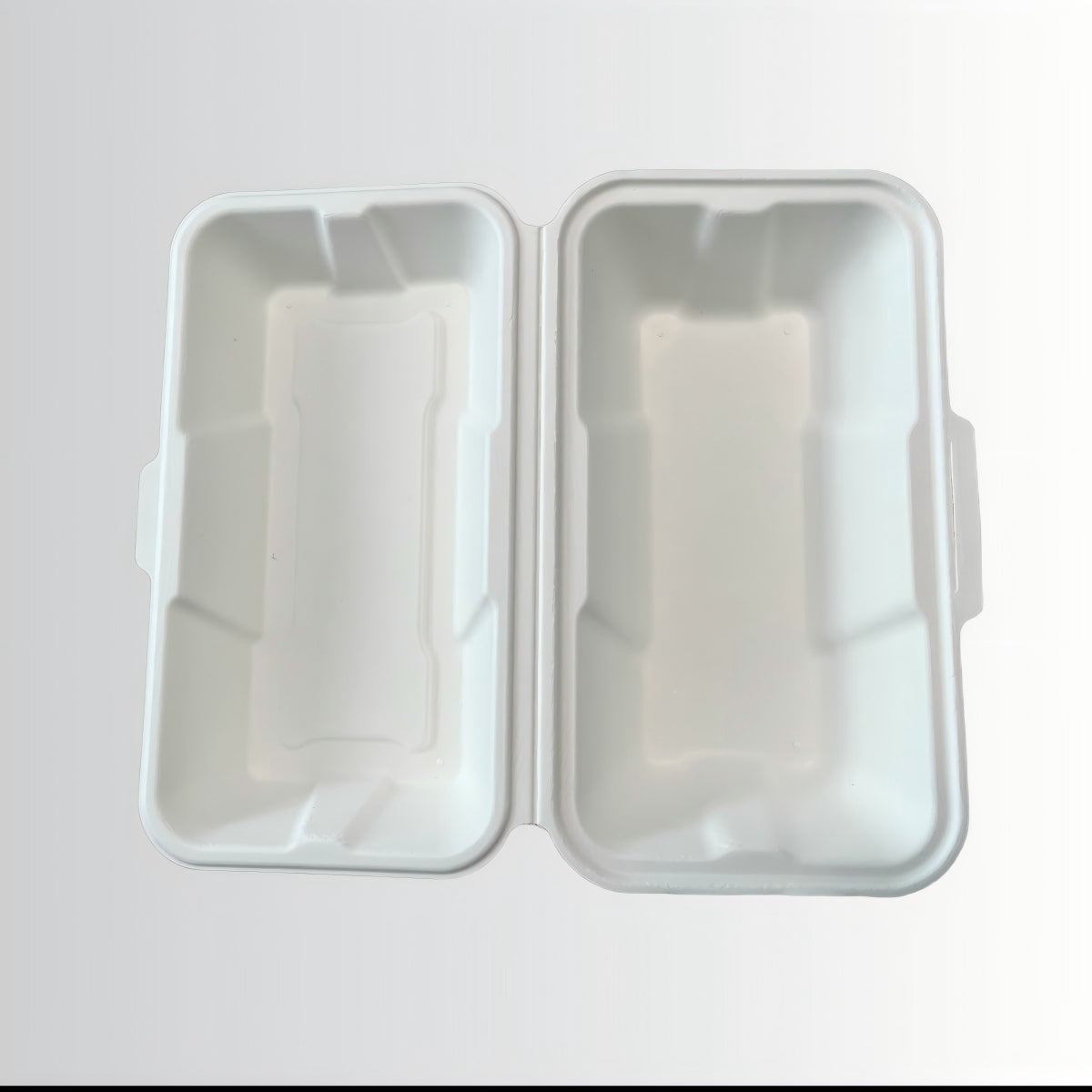 Biodegradable Compostable Disposable Lunch Box Hinged Clamshell Bagasse Pulp Paper Eco-Friendly Food Container