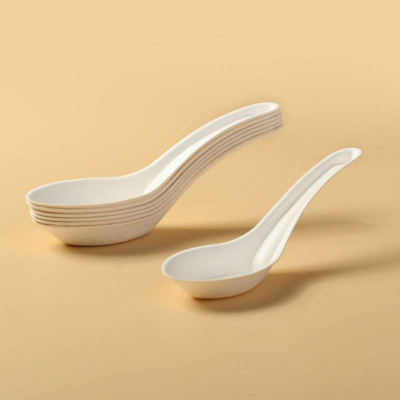 Sugarcane Bagasse Chinese Dishes Soup Spoon
