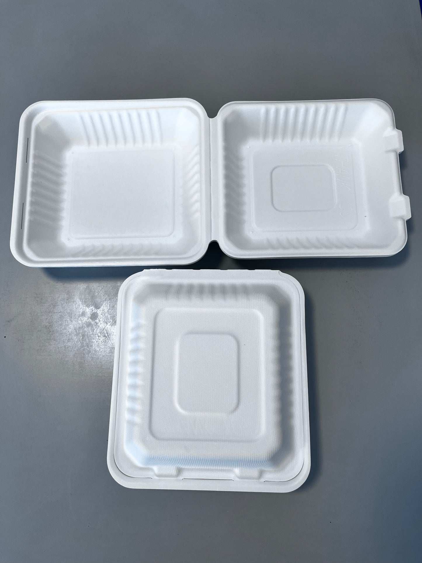 Compostable Biodegradable Packing 1200ml Disposable Bagasse Buger Pulp Paper Box
