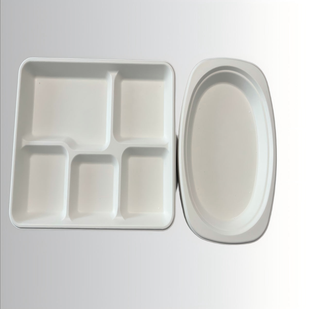 Natural Paper Biodegradables Bagasse Plate Compostable Bagasse Oval Plates
