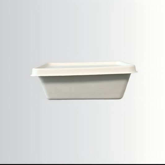 Best Selling Disposable Biodegradable Square Vegetable Box Waterproof and Oilproof Bagasse Lunch Box