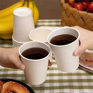12 OZ CUP-Disposable Biodegradable Bagasse Fiber coffee cups(Natural/White Color) 1000pcs lid not include