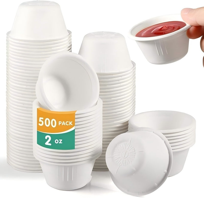 500 packs of 2oz bagasse sauce cups