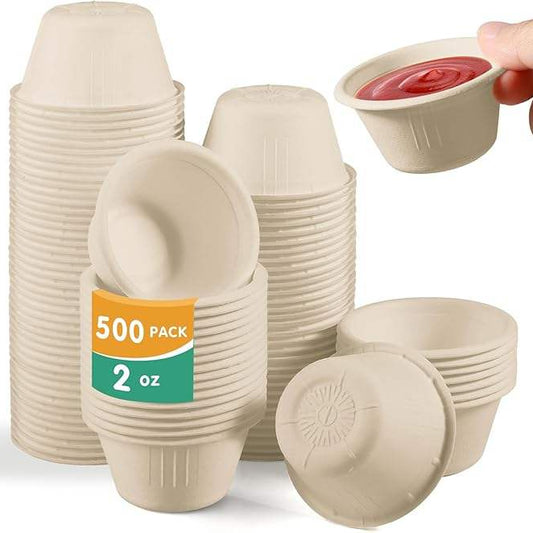 500 packs of 2oz natural compostable dip cup
