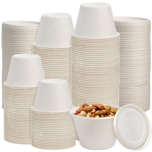 2 OZ CUP WHITE-Biodegradable Bagasse Fibre Portion Cups 2000pcs(lid not include)