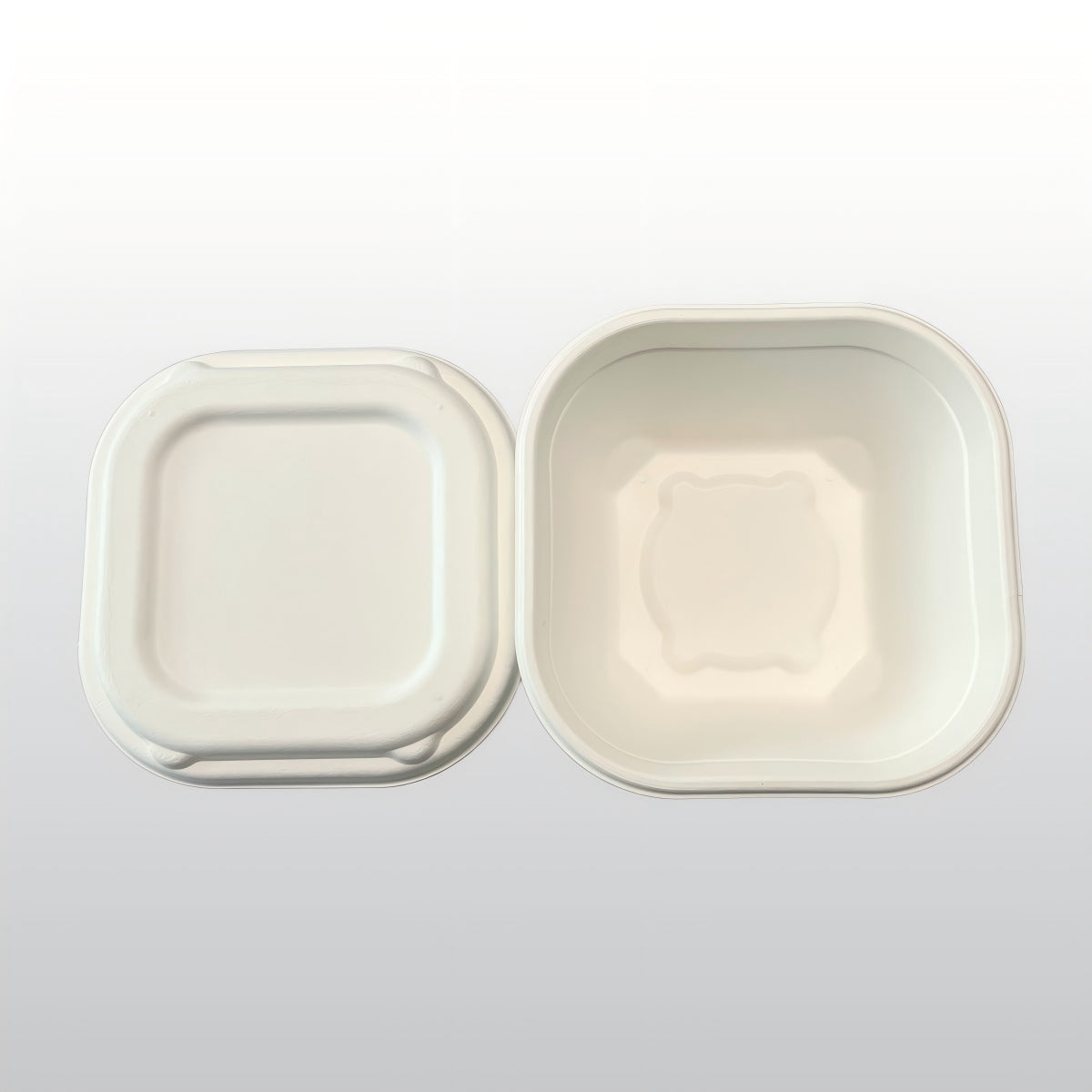 Disposable Square Biodegradable Sugarcane Bagasse Bowl with Lid