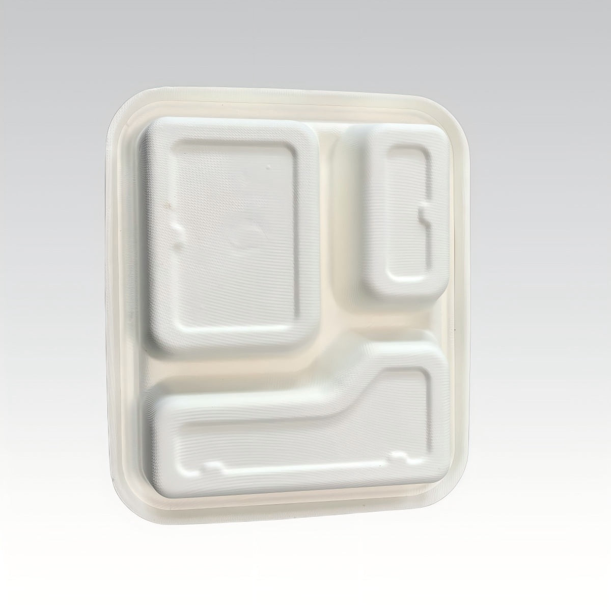 Free Sample Disposable Bagasse 3-Compartment Plate with Lid Compostable Biodegradable Food Grade Lunch Plate