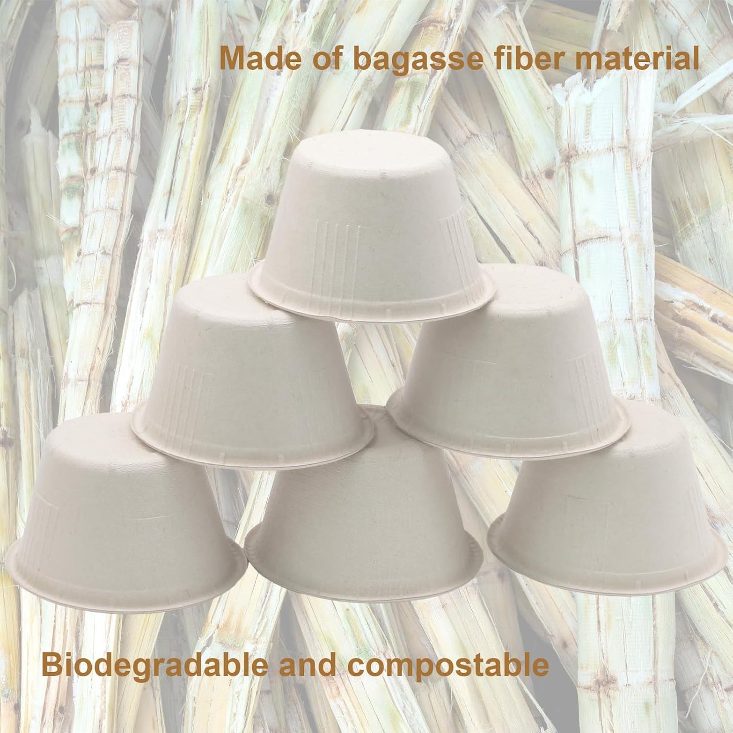 Bulk 4oz Sugarcane Fiber Dipping Cups – Sustainable & Leak-Proof