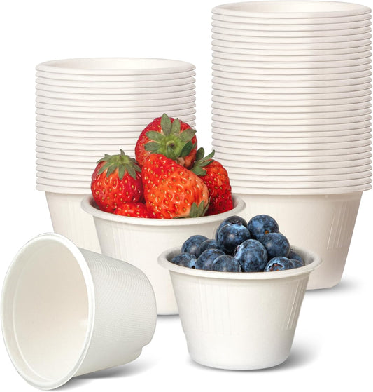 Wholesale 4oz Bagasse Sauce Containers – Eco-Conscious Food Packaging