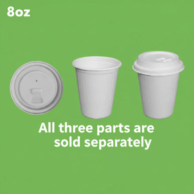 All three parts are sold separately for 8oz cup ，cup lid，cup and cup lid