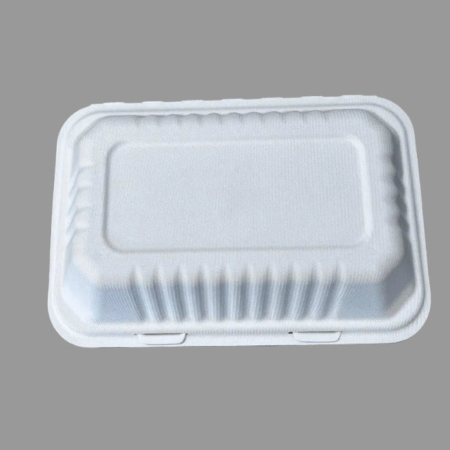 9x6 Inch100% Biodegradable Compostable Tableware Disposable Bagasse Sugarcane Takeaway Paper Lunch Food Box