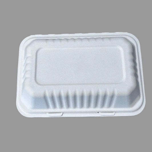 9x6 Inch100% Biodegradable Compostable Tableware Disposable Bagasse Sugarcane Takeaway Paper Lunch Food Box