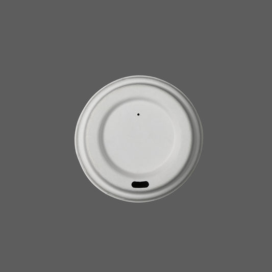 8oz Cup Lid (White) For Disposable Bagasse Coffee Cup