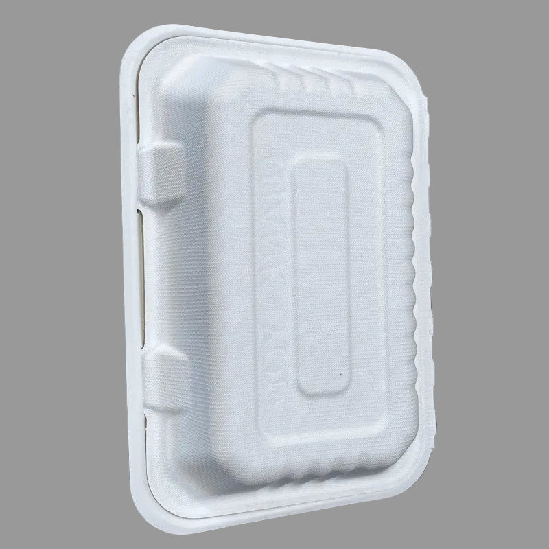 9x6 Inch100% Biodegradable Compostable Tableware Disposable Bagasse Sugarcane Takeaway Paper Lunch Food Box