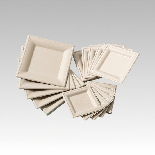 100%biodegradable Disposable Tableware Bagasse 6 Inch square Disposable Plates