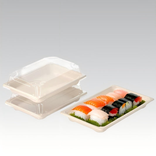 Recyclable Bagasse Sushi Packaging Tray Sugarcane Takeout Box