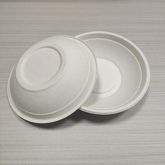 Eco Friendly Biodegradable Camping Serving Paper Bowl PFAS Free Sugarcane Pulp Bagasse 32oz Bowls for Soup Salad