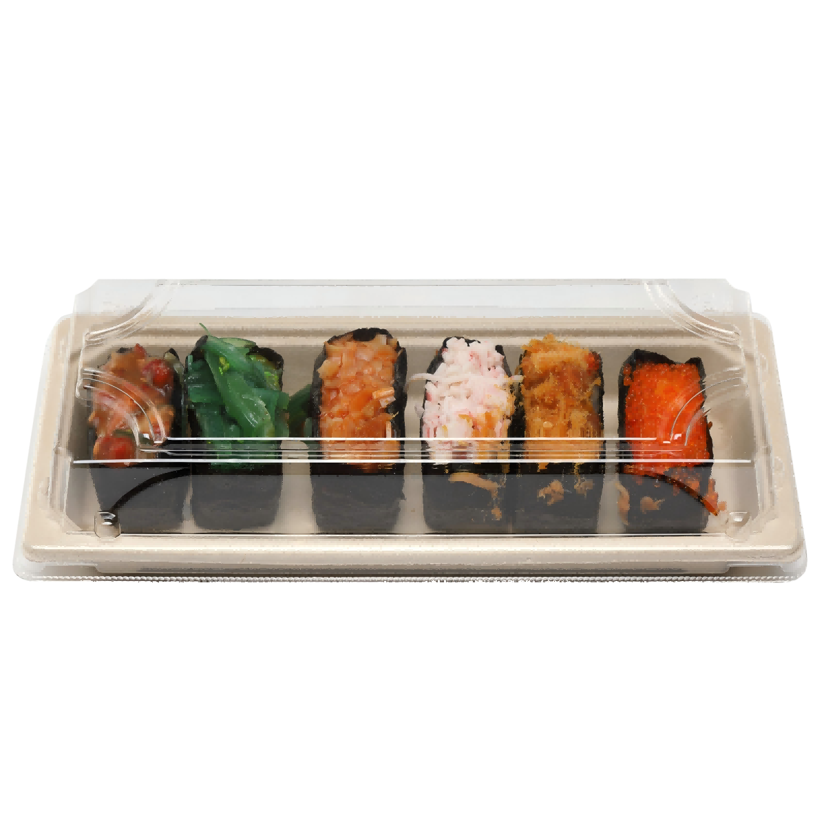 Recyclable Bagasse Sushi Packaging Tray Sugarcane Takeout Box
