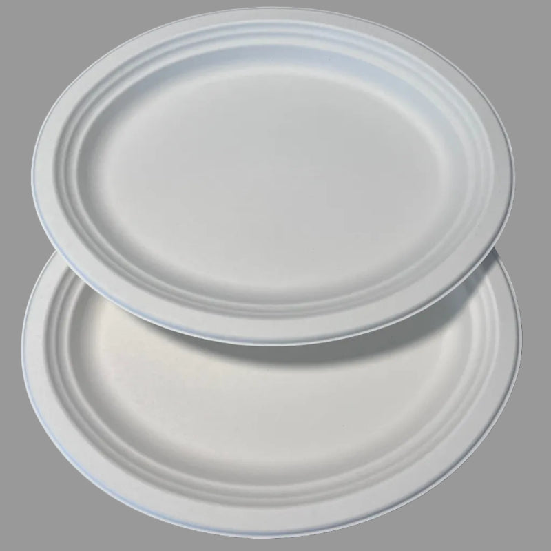 Biodegradable Disposable Oval Plate Sugarcane Bagasse Paper Tableware For Parties Biodegradable Disposable Food Plate