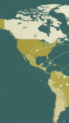 World base map of South America, North America, and Greenland，our bagasse products sold to these area