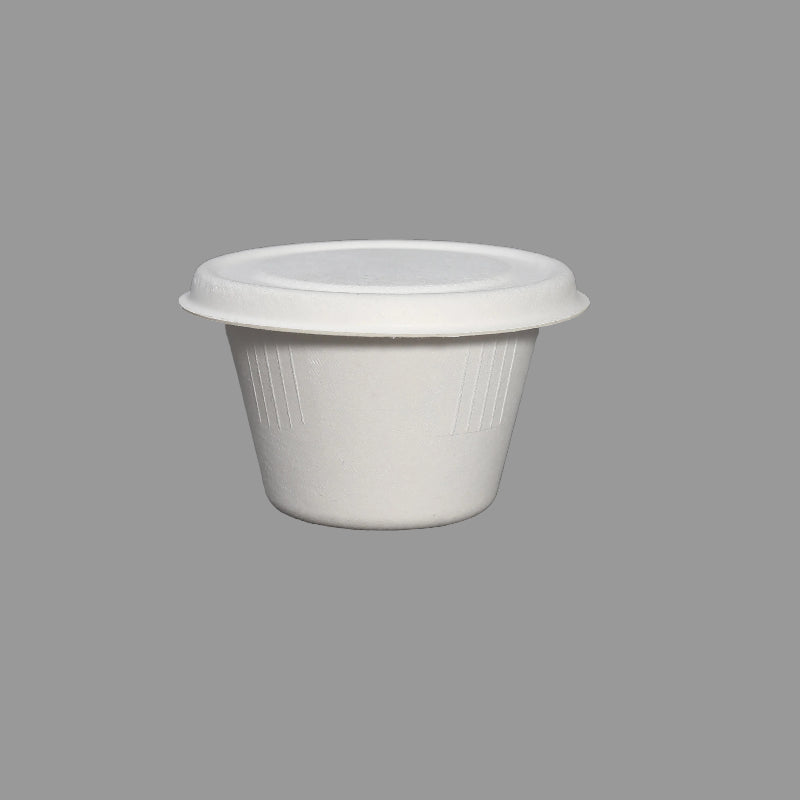 Bulk 4oz Sugarcane Fiber Dipping Cups – Sustainable & Leak-Proof