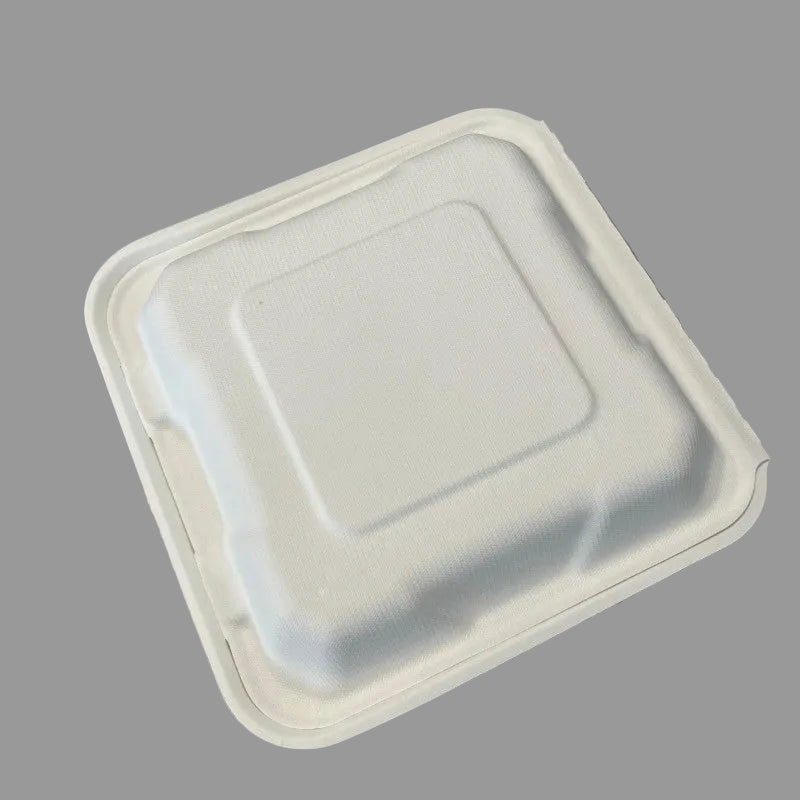 800ml Eco Biodegradable Disposable Lunch Box Sugarcane Bagasse Pulp Food Paper Box