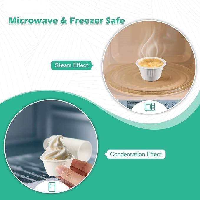 Both microwave and Freezer safe bagasse dip cup